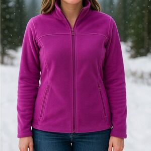 TBY Womens Size XL Fleece Jacket Purple Full Zip Long Sleeve NWT Unused